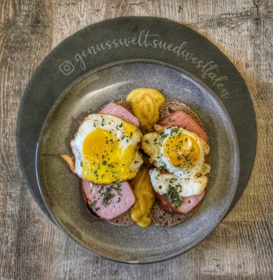 "Leberkäse auf frischem Brot"