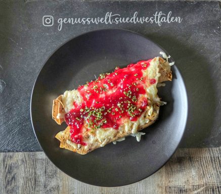 "Überbackene Wraps Elsässer Art"