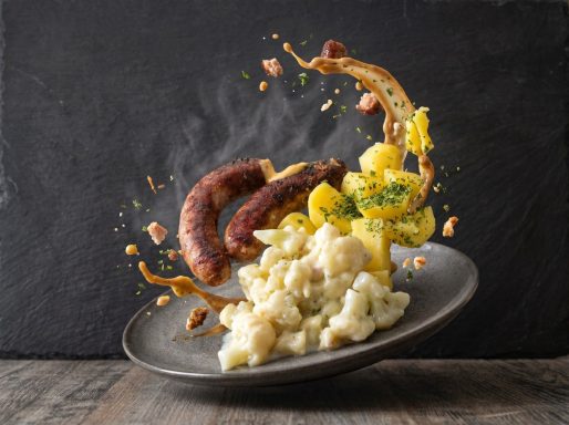 "Bratwurst-Rahmblumenkohl-Kartoffeln"